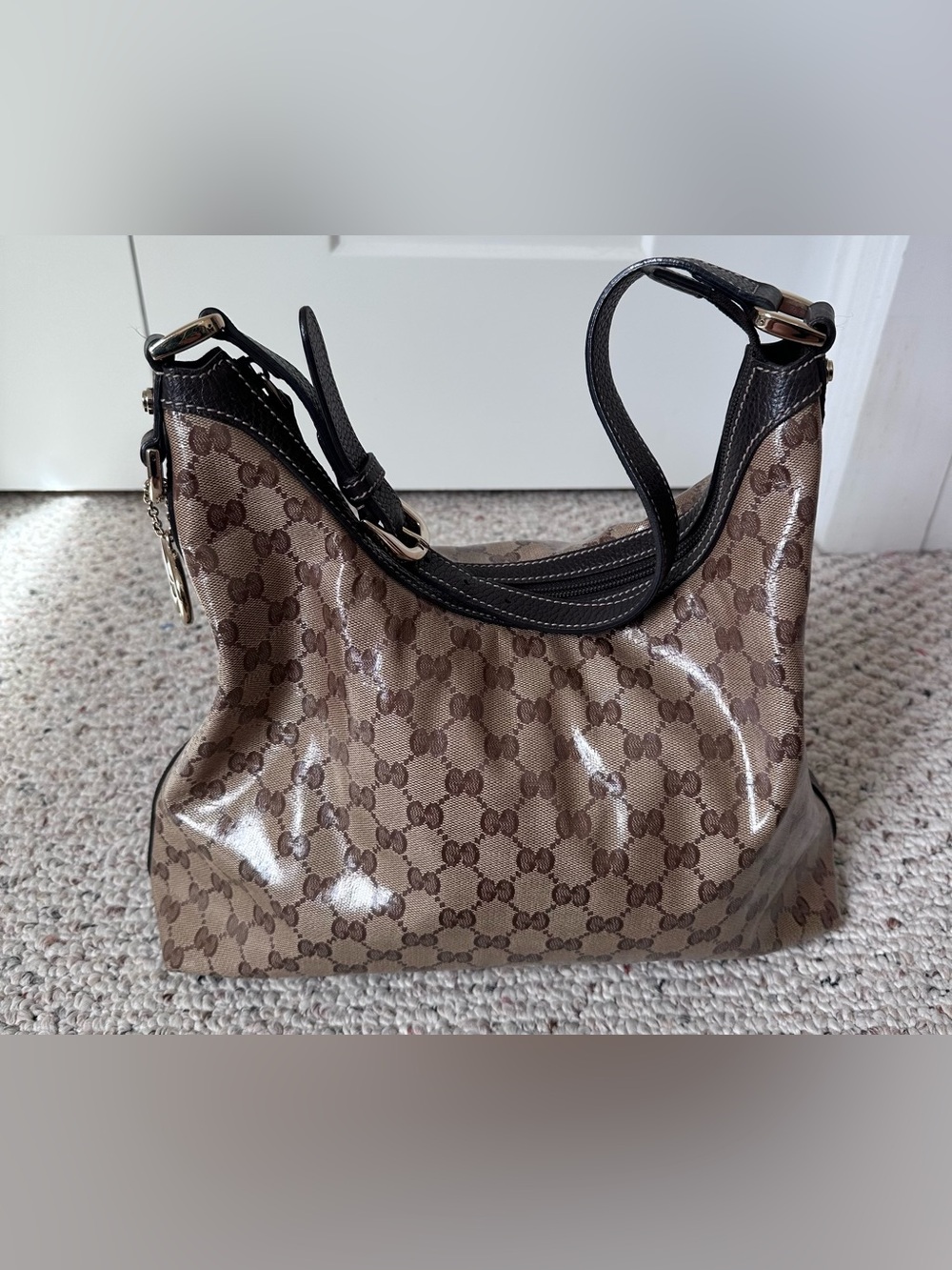 Gucci GG Crystal Canvas Monogram Charmy Hobo Bag and Wallet #339553 498879